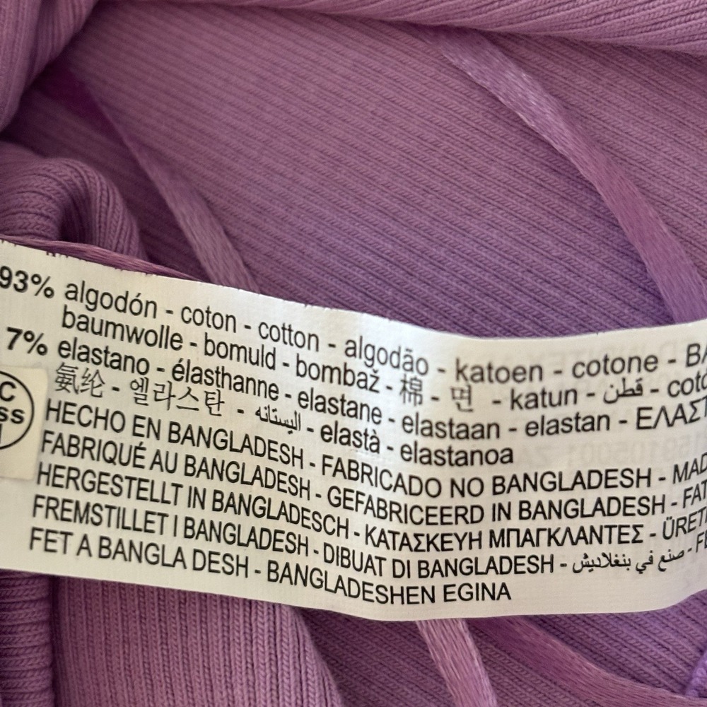 Zara Tube Top Tank Large Cami Ribbed Dainty Purple Festival Fairy Boho Coquette - Picture 8 of 9